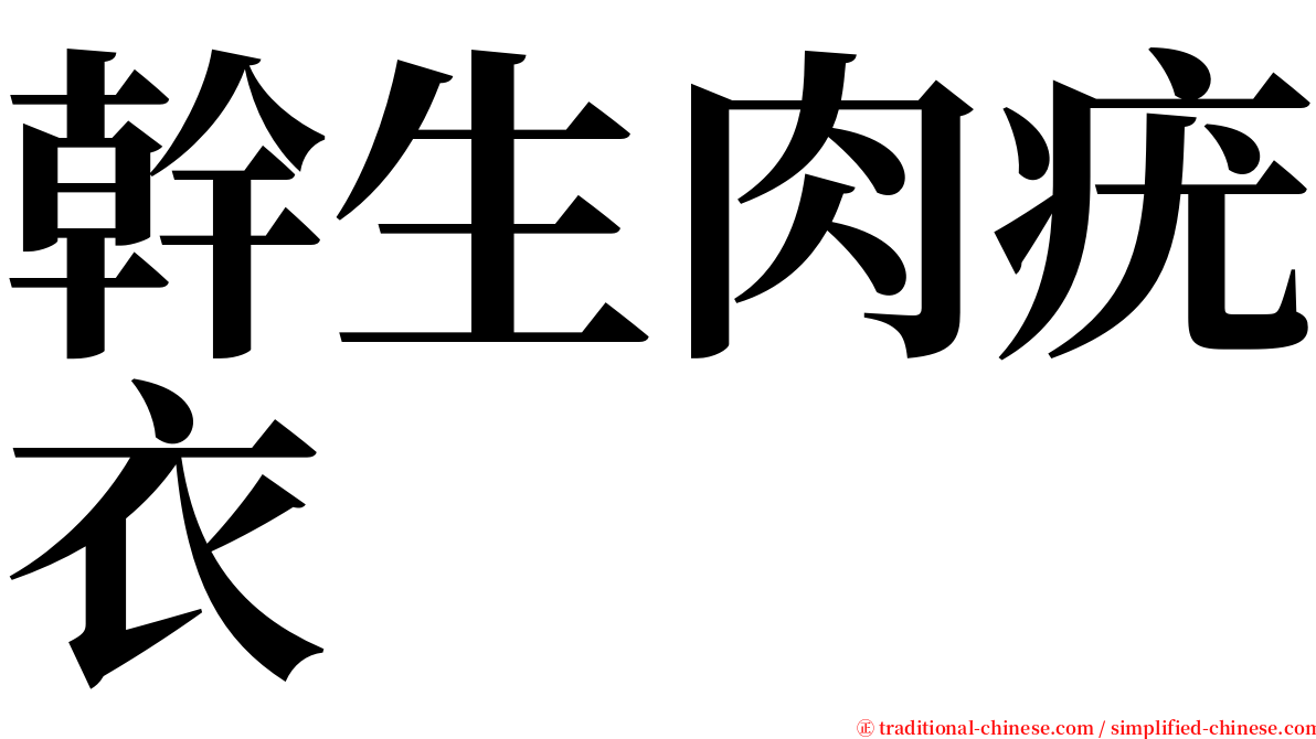 幹生肉疣衣 serif font