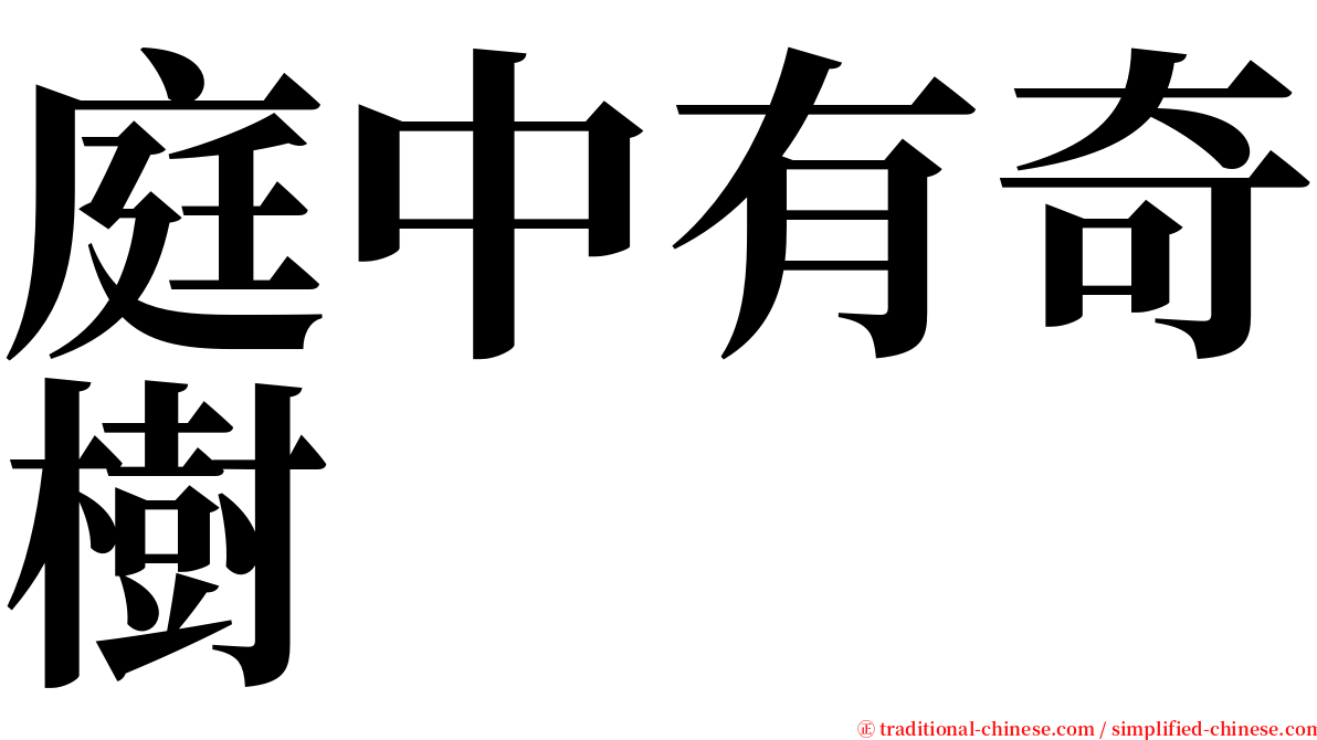 庭中有奇樹 serif font