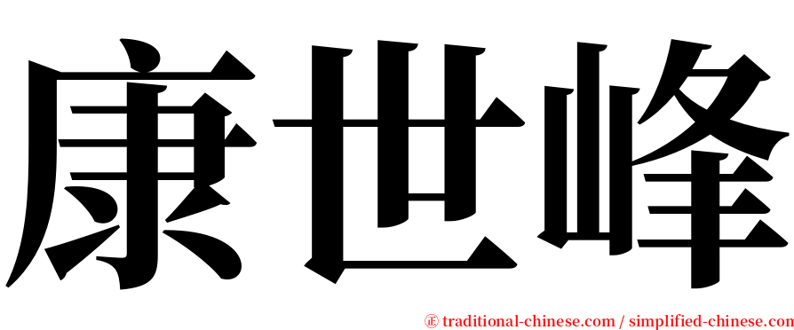 康世峰 serif font