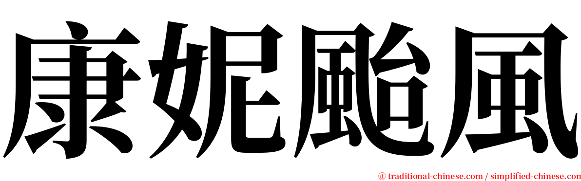 康妮颱風 serif font