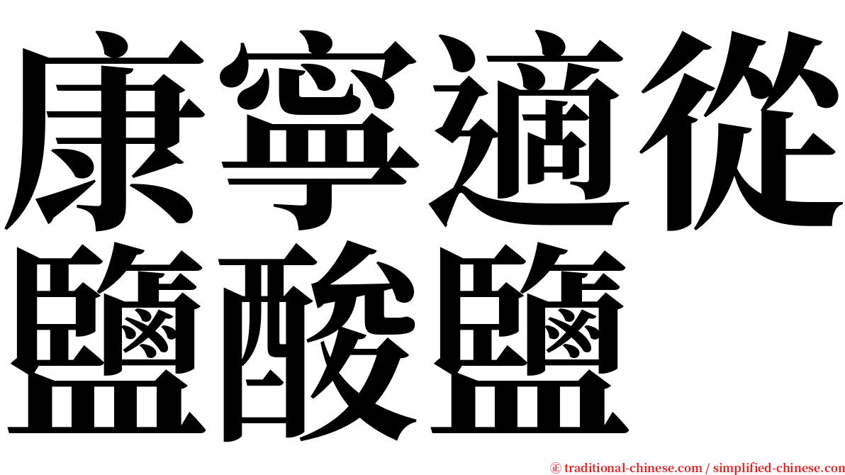 康寧適從鹽酸鹽 serif font