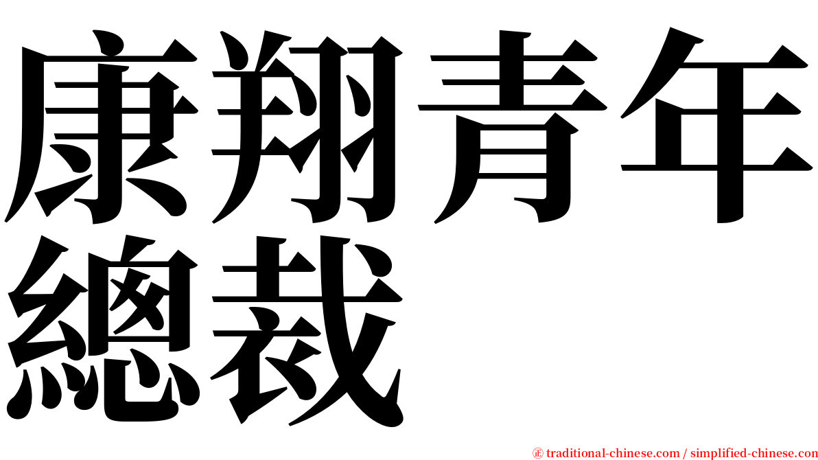 康翔青年總裁 serif font