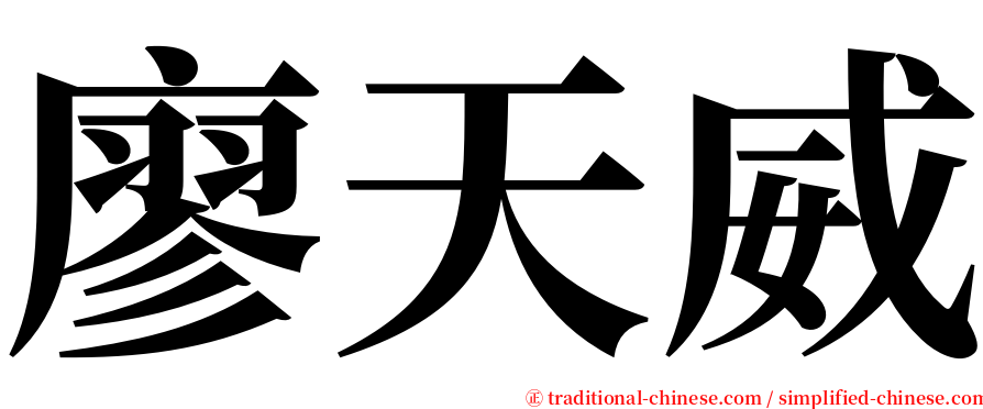 廖天威 serif font