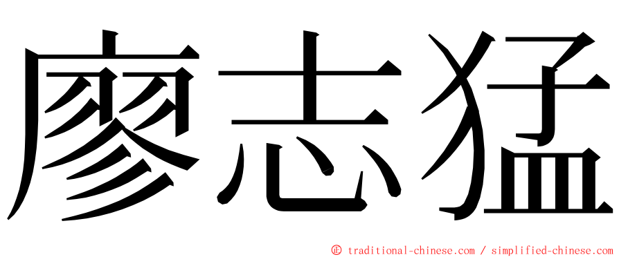 廖志猛 ming font