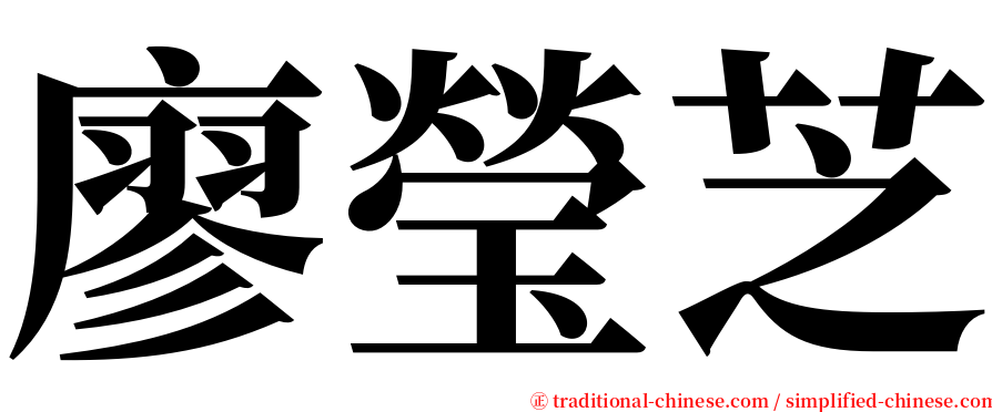 廖瑩芝 serif font