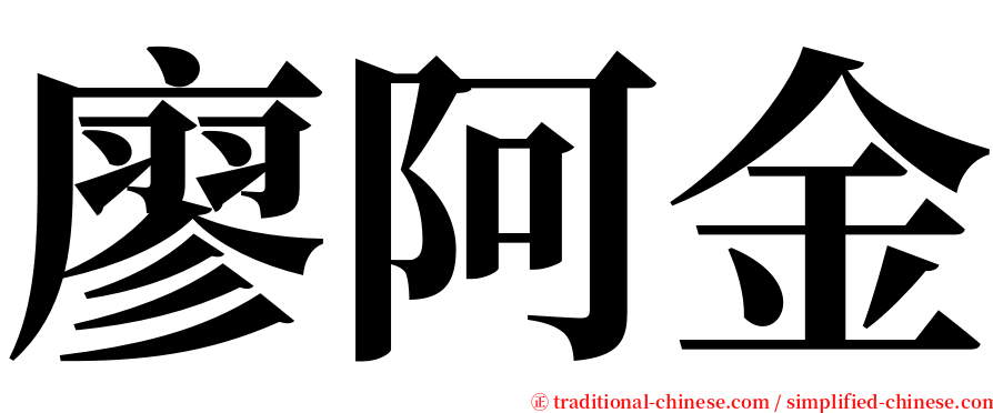 廖阿金 serif font