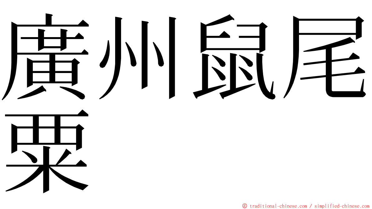 廣州鼠尾粟 ming font