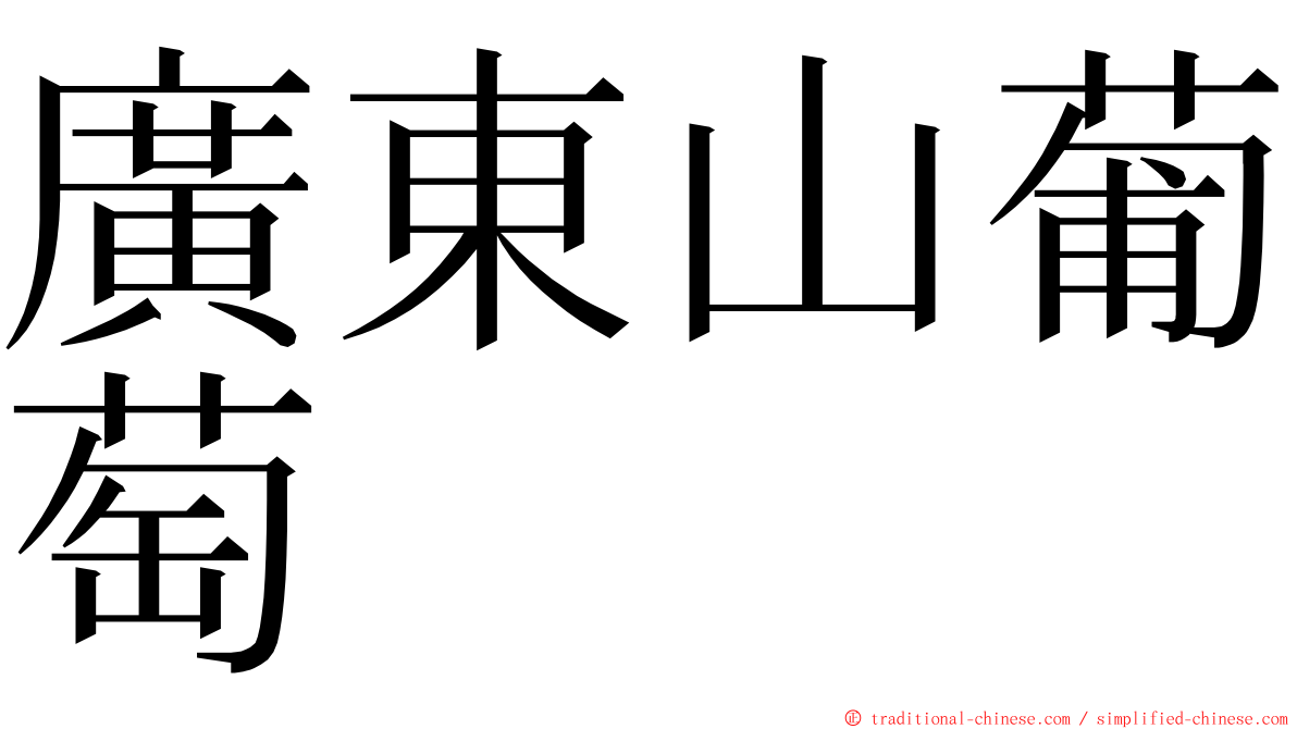 廣東山葡萄 ming font