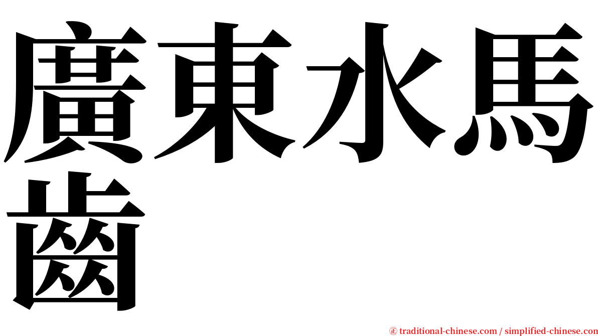 廣東水馬齒 serif font