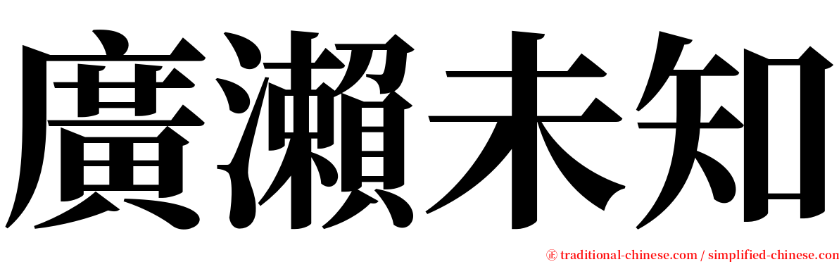 廣瀨未知 serif font