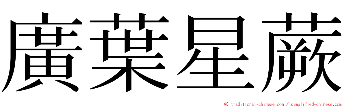 廣葉星蕨 ming font