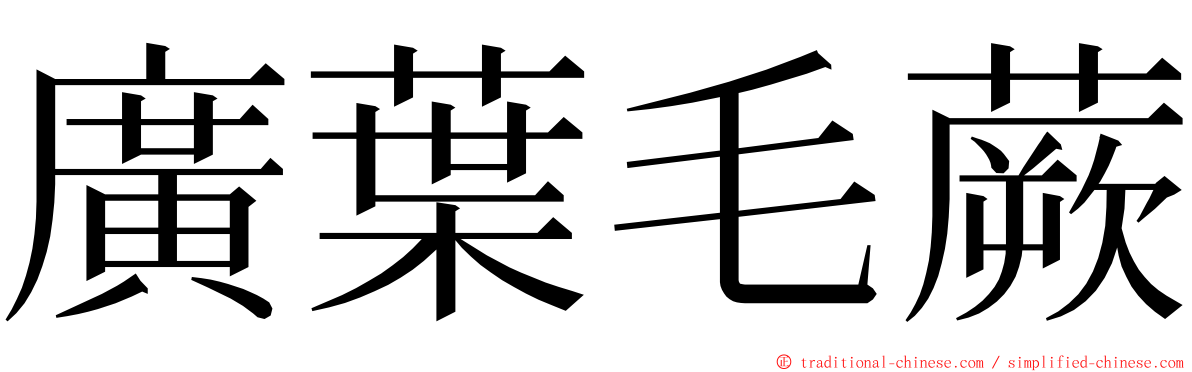 廣葉毛蕨 ming font