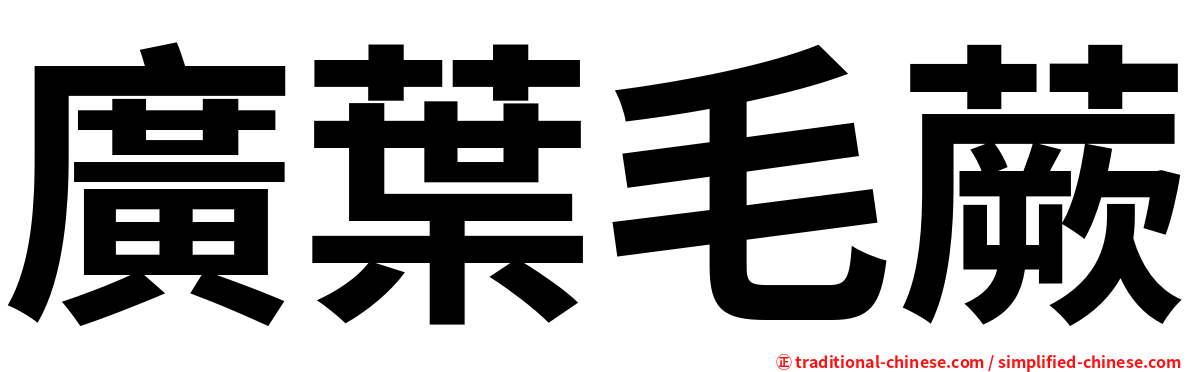 廣葉毛蕨