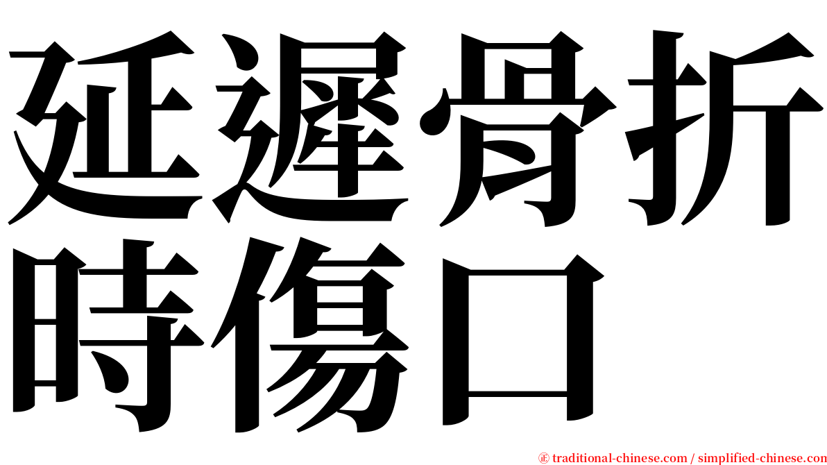 延遲骨折時傷口 serif font