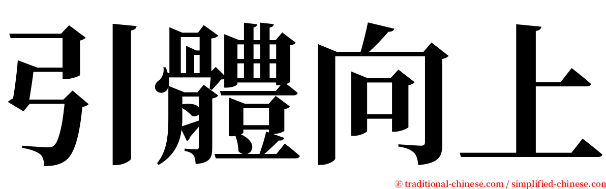 引體向上 serif font