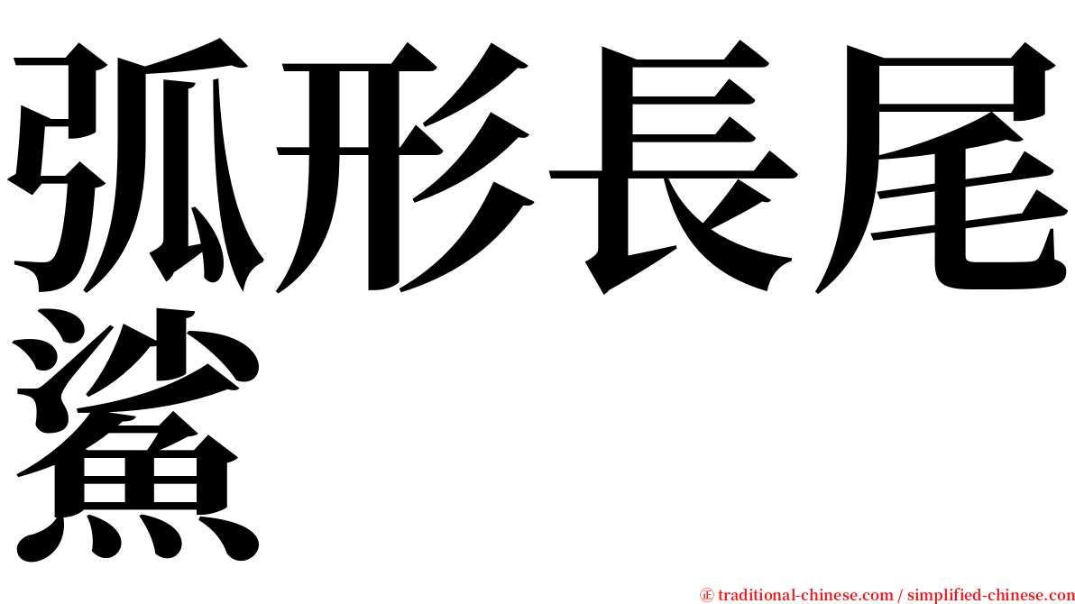 弧形長尾鯊 serif font