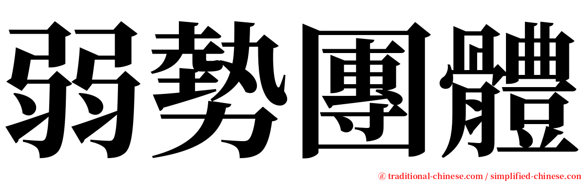 弱勢團體 serif font