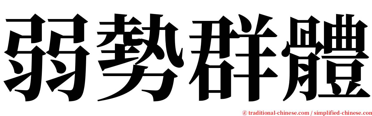 弱勢群體 serif font