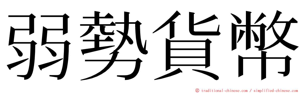 弱勢貨幣 ming font