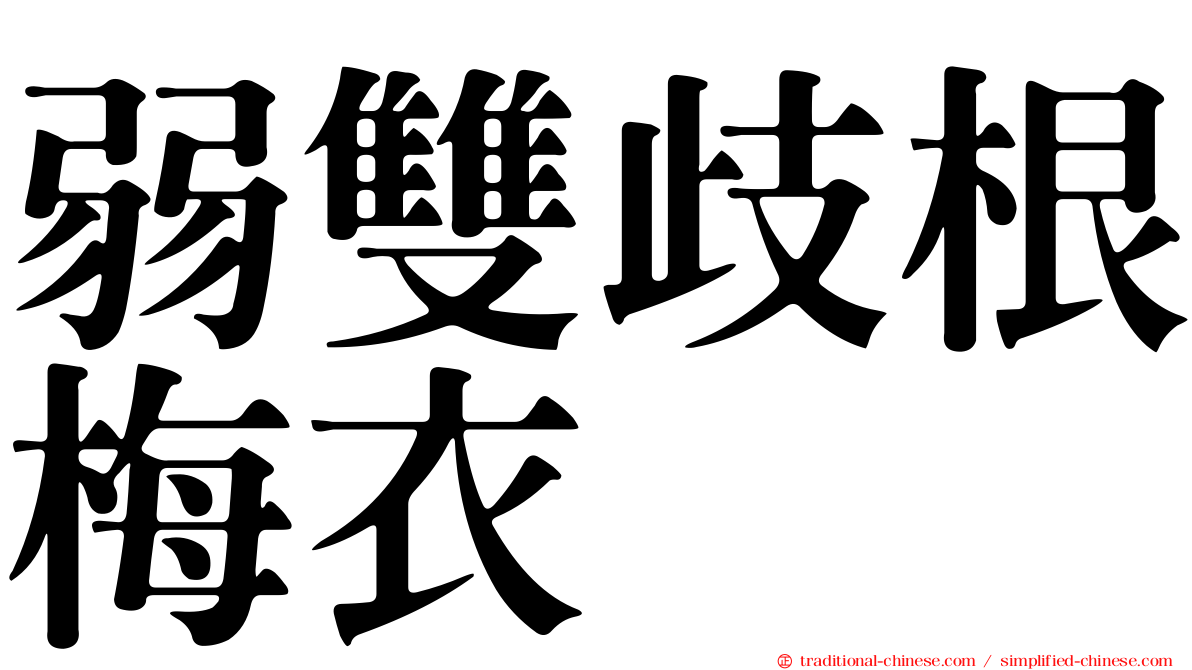 弱雙歧根梅衣
