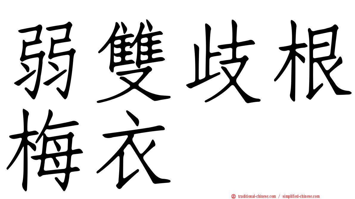 弱雙歧根梅衣
