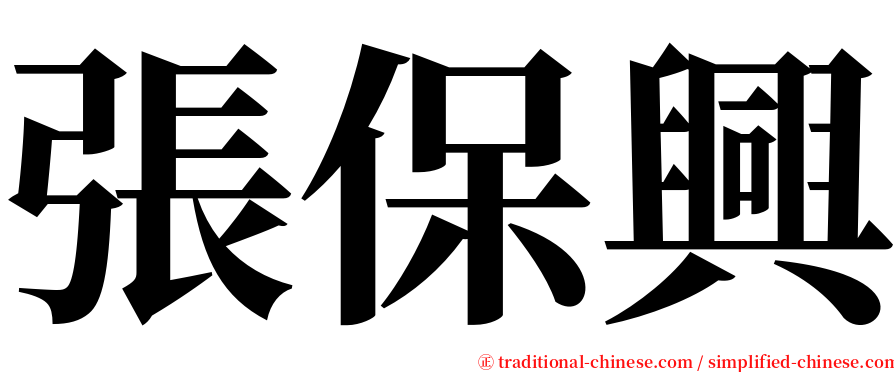 張保興 serif font