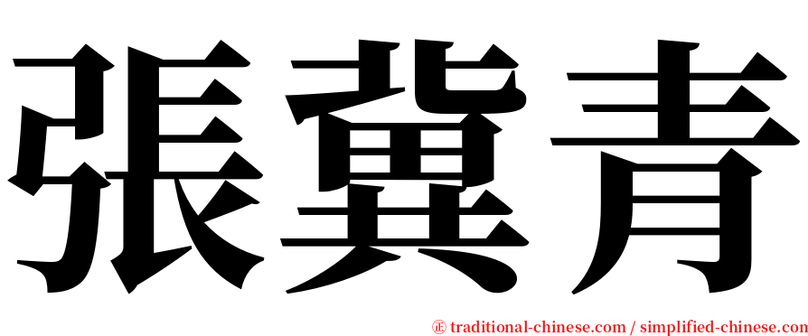 張冀青 serif font