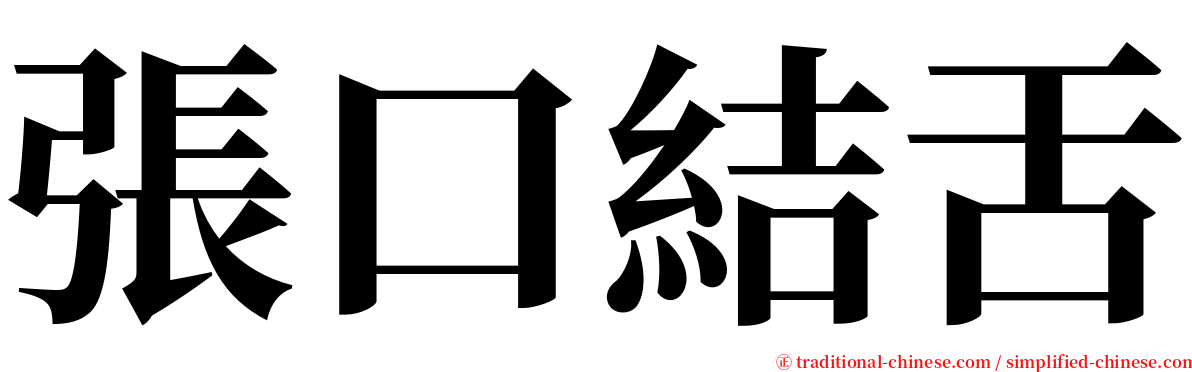 張口結舌 serif font