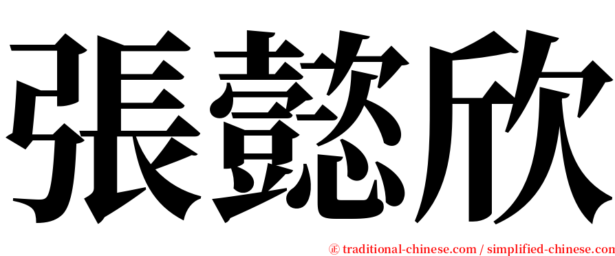 張懿欣 serif font