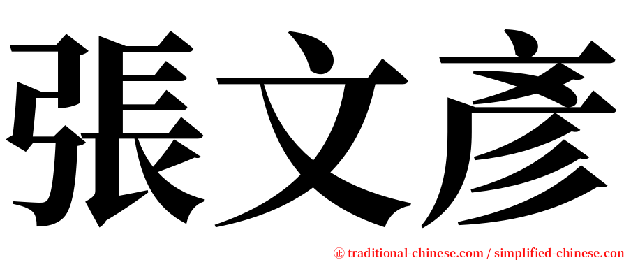張文彥 serif font