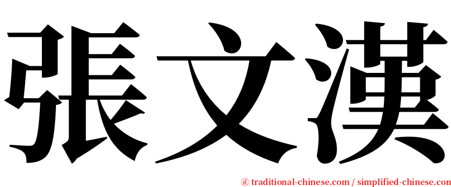 張文漢 serif font