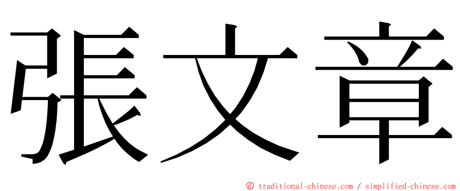 張文章 ming font