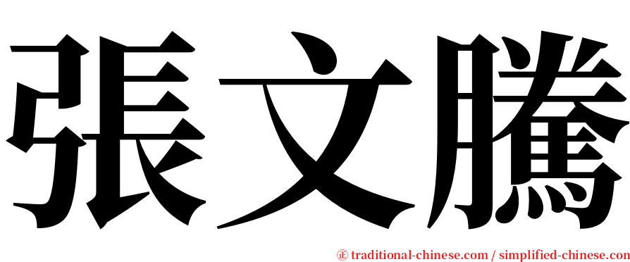 張文騰 serif font