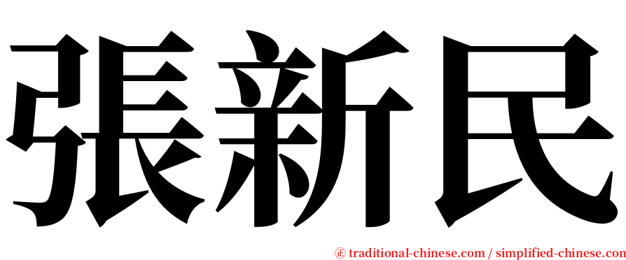 張新民 serif font