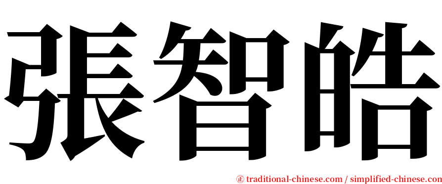 張智皓 serif font