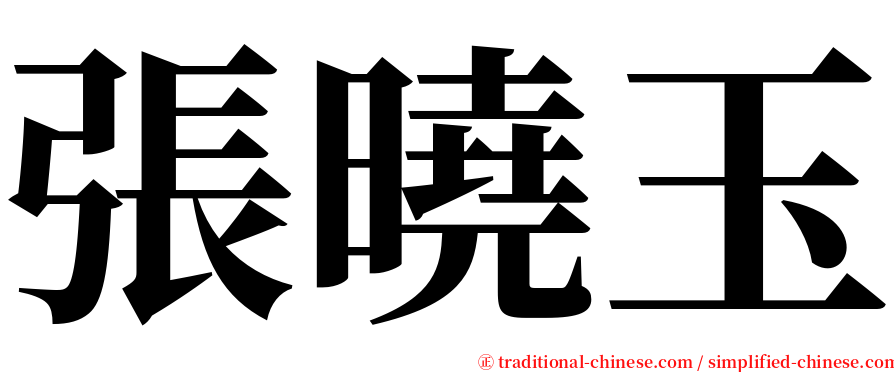 張曉玉 serif font