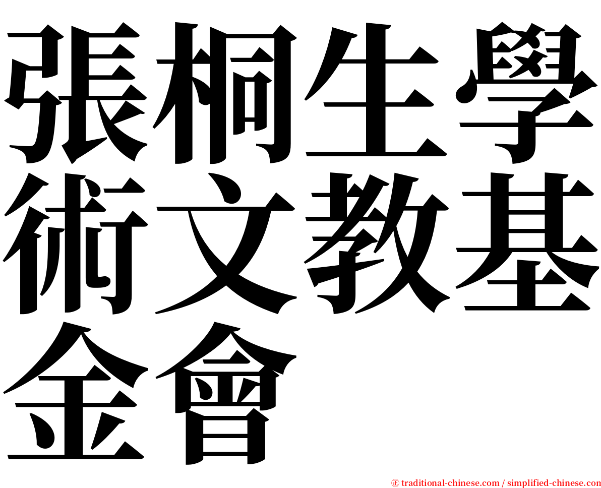 張桐生學術文教基金會 serif font