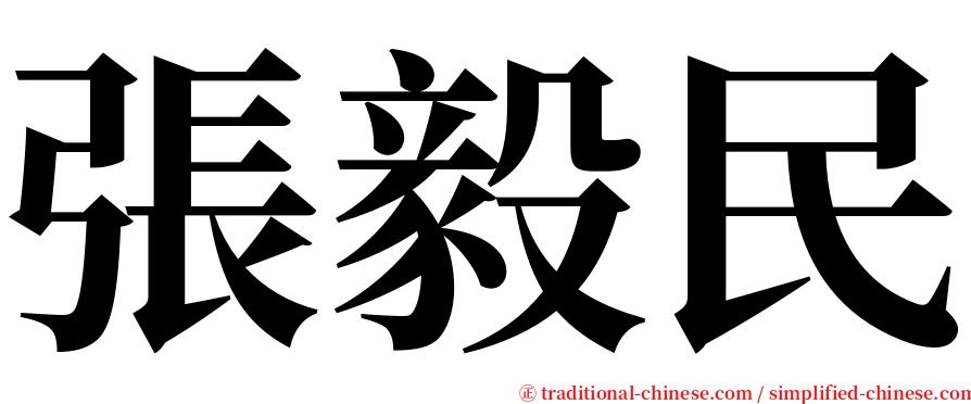 張毅民 serif font