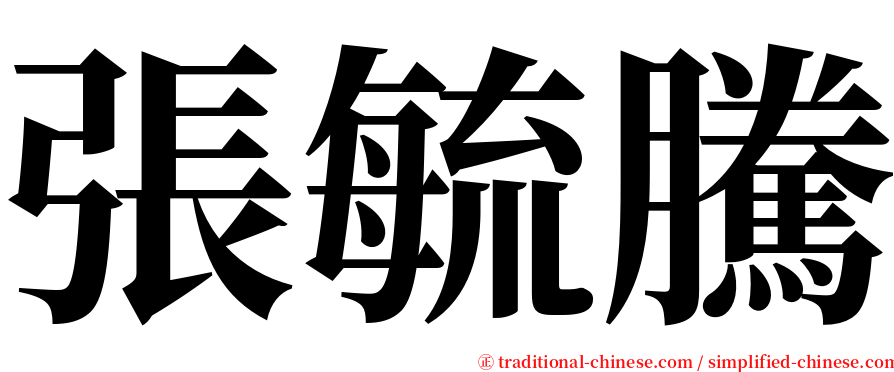 張毓騰 serif font