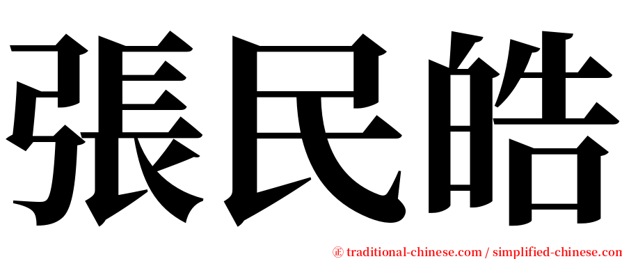 張民皓 serif font