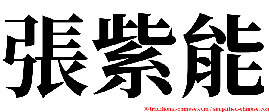 張紫能 serif font