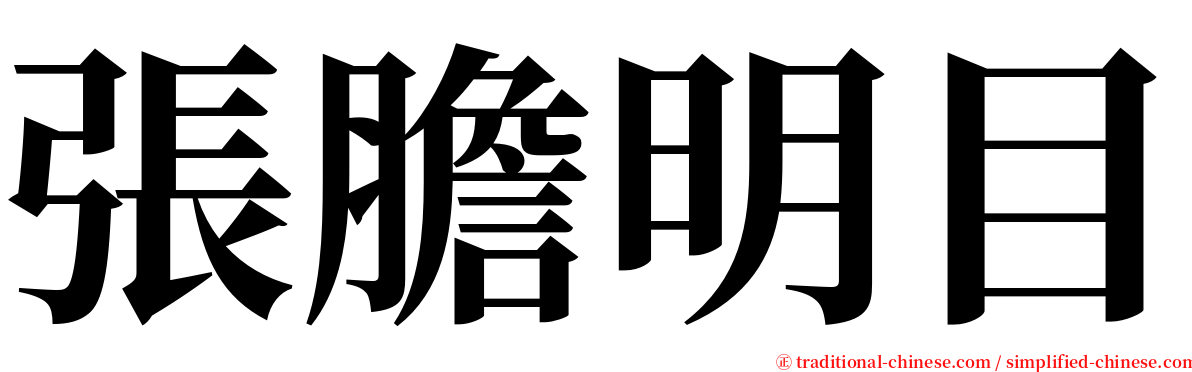 張膽明目 serif font