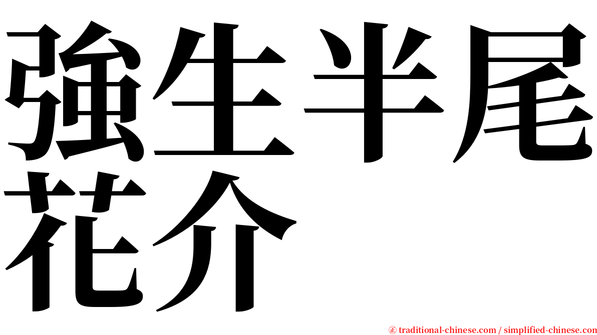 強生半尾花介 serif font