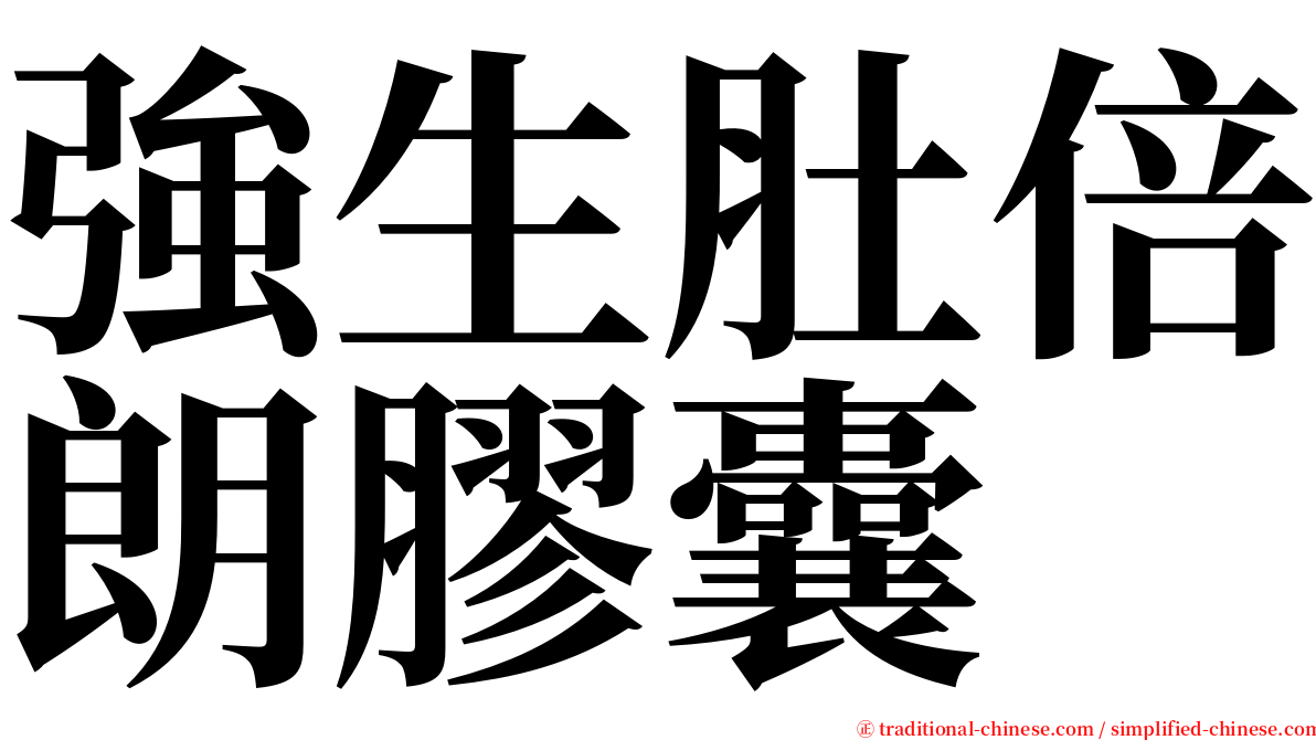 強生肚倍朗膠囊 serif font