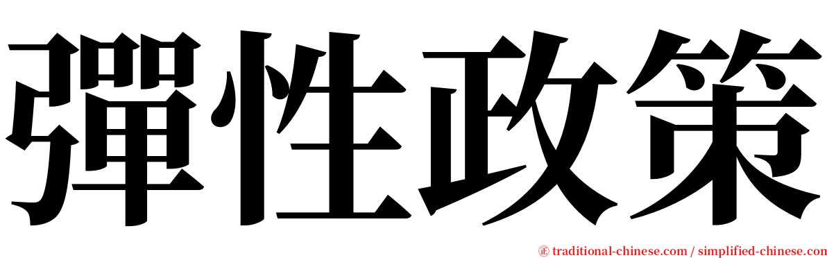 彈性政策 serif font