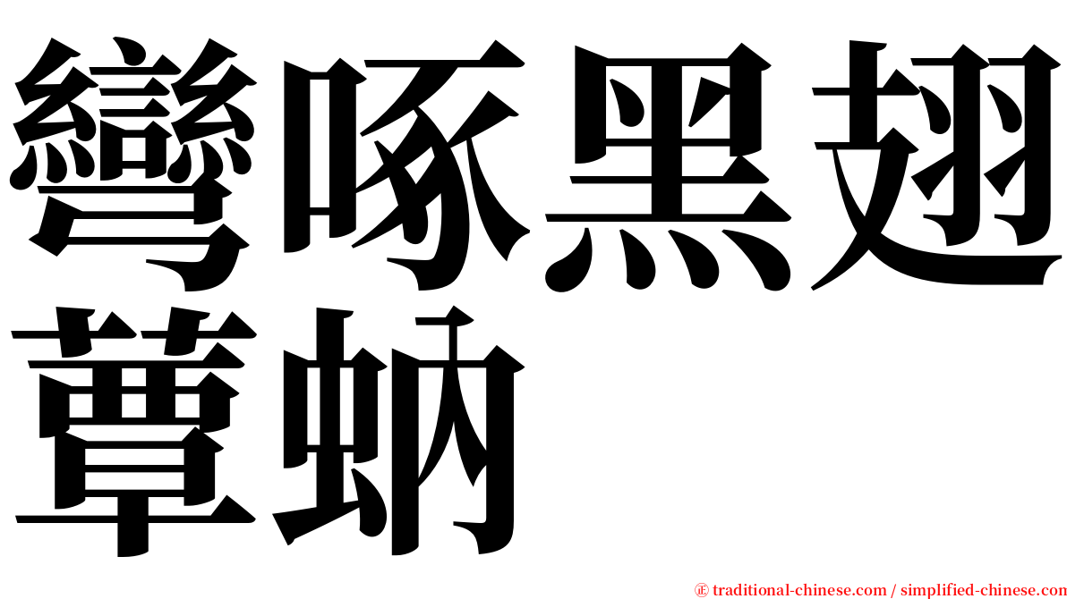 彎啄黑翅蕈蚋 serif font