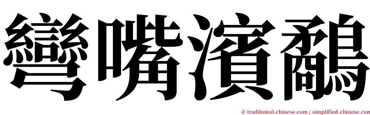 彎嘴濱鷸 serif font