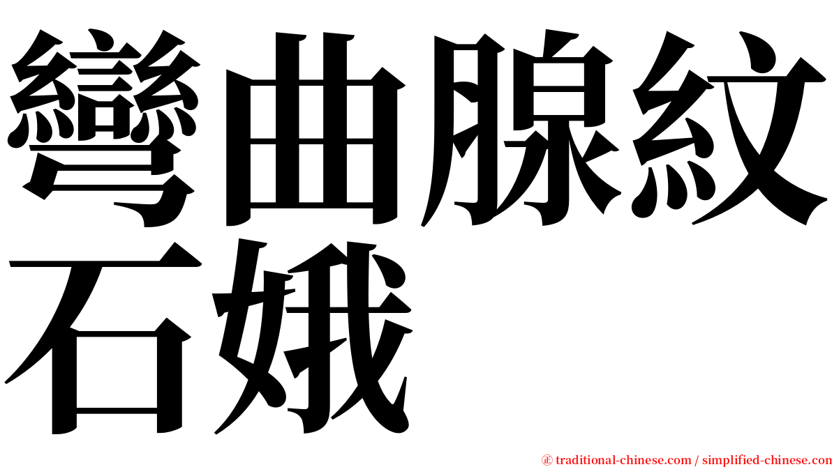 彎曲腺紋石娥 serif font