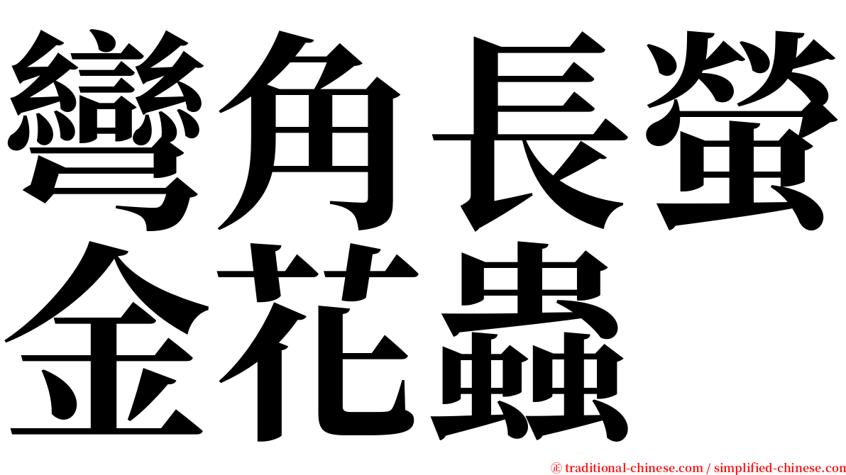 彎角長螢金花蟲 serif font