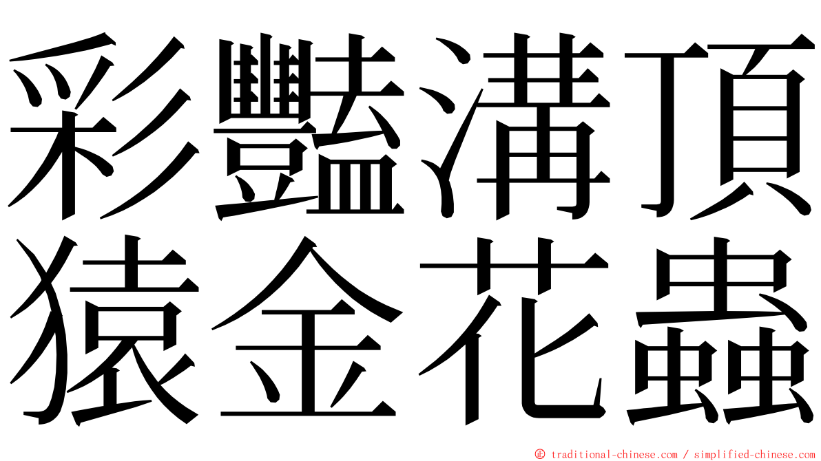 彩豔溝頂猿金花蟲 ming font